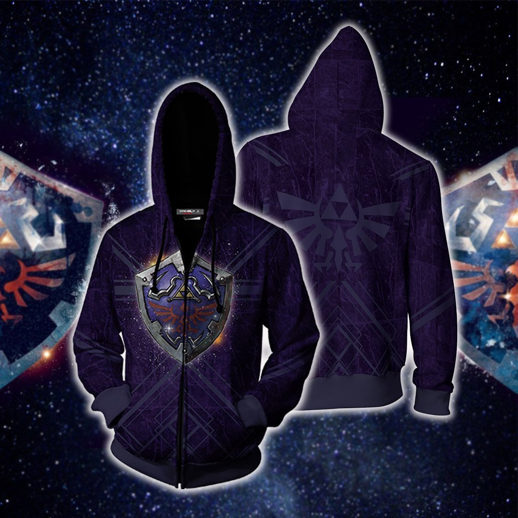 The Legend of Zelda: Breath of the Wild Hylian Shield Unisex 3D T-shirt Zip Hoodie S