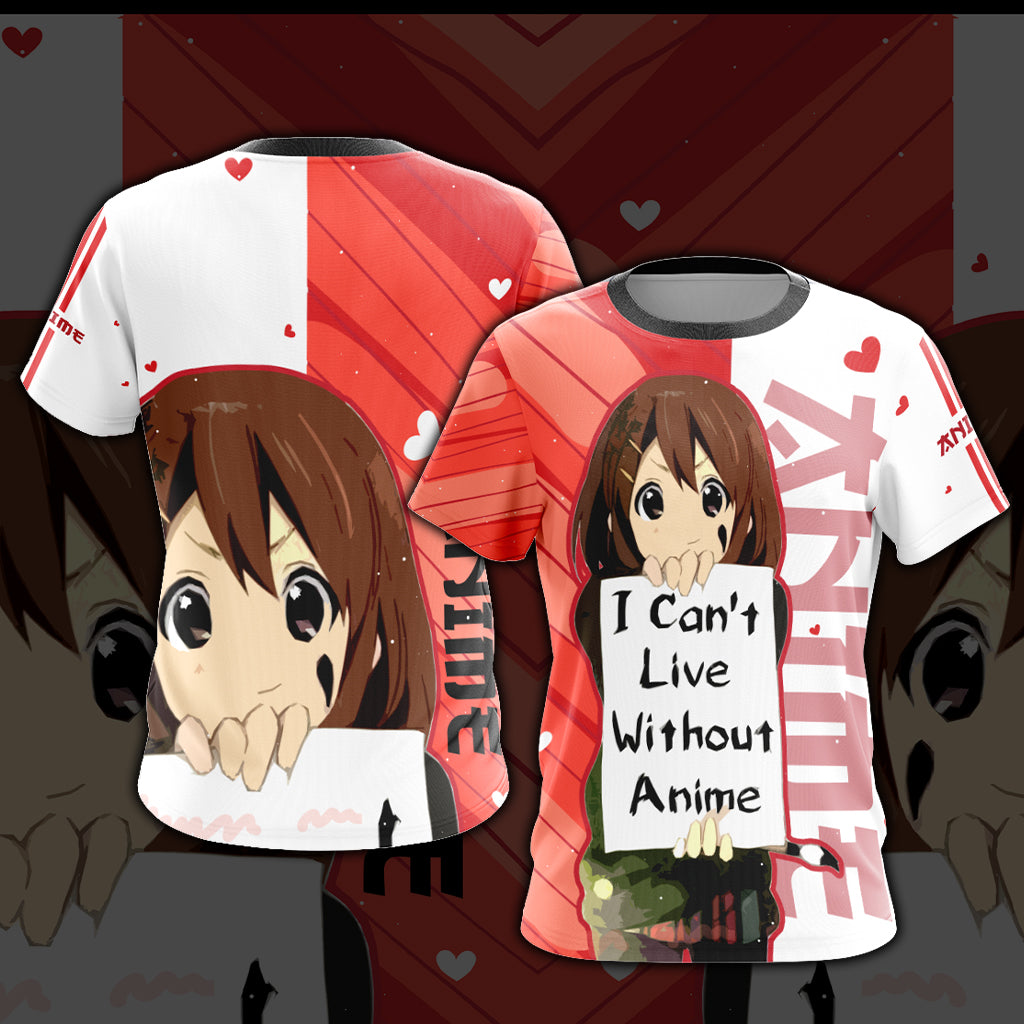 I Can't Live Without Anime Unisex 3D T-shirt Zip Hoodie T-shirt S