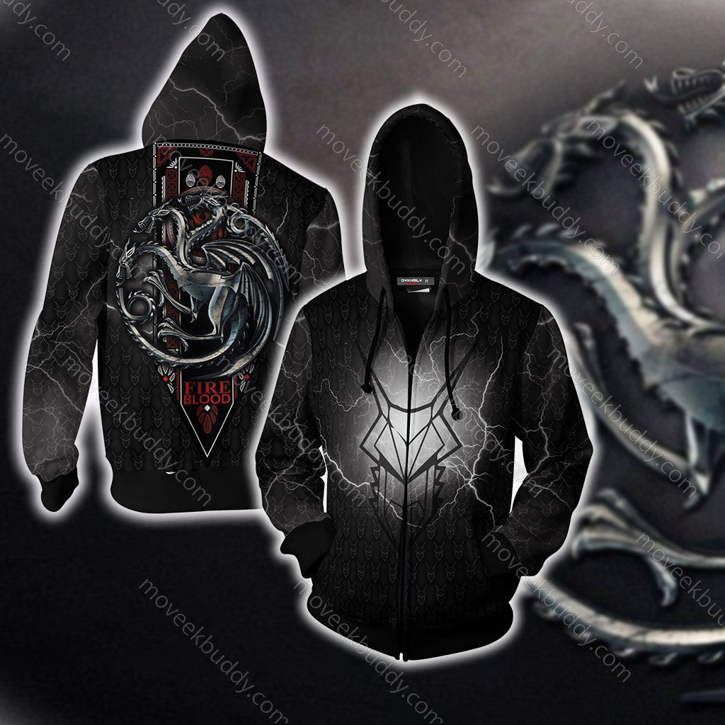 House Targaryen Game Of Thrones New Look Zip Up Hoodie XS