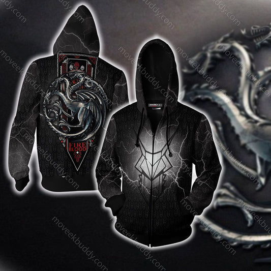 House Targaryen Game Of Thrones New Look Zip Up Hoodie XS
