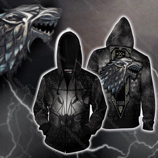 House Stark Game Of Thrones New Look Zip Up Hoodie XS