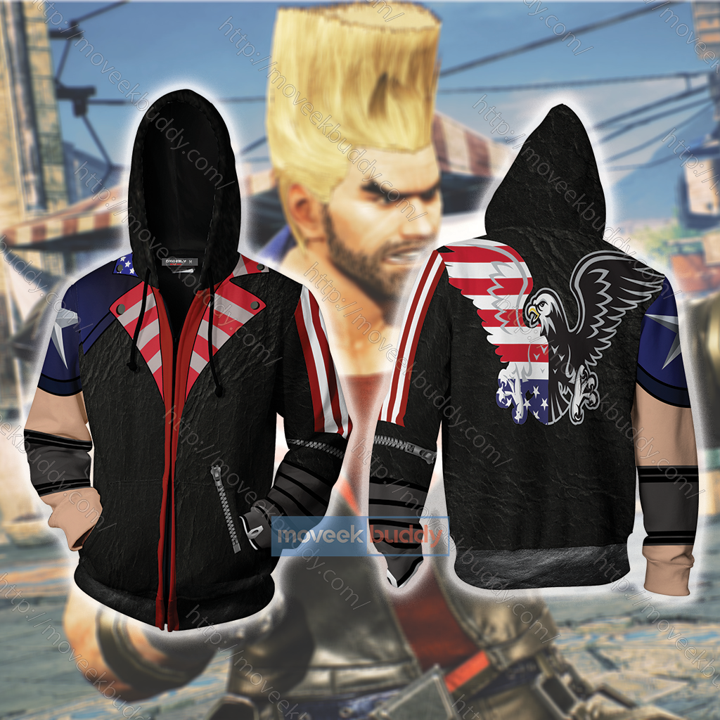 Tekken Paul Phoenix Cosplay Zip Up Hoodie Jacket XS