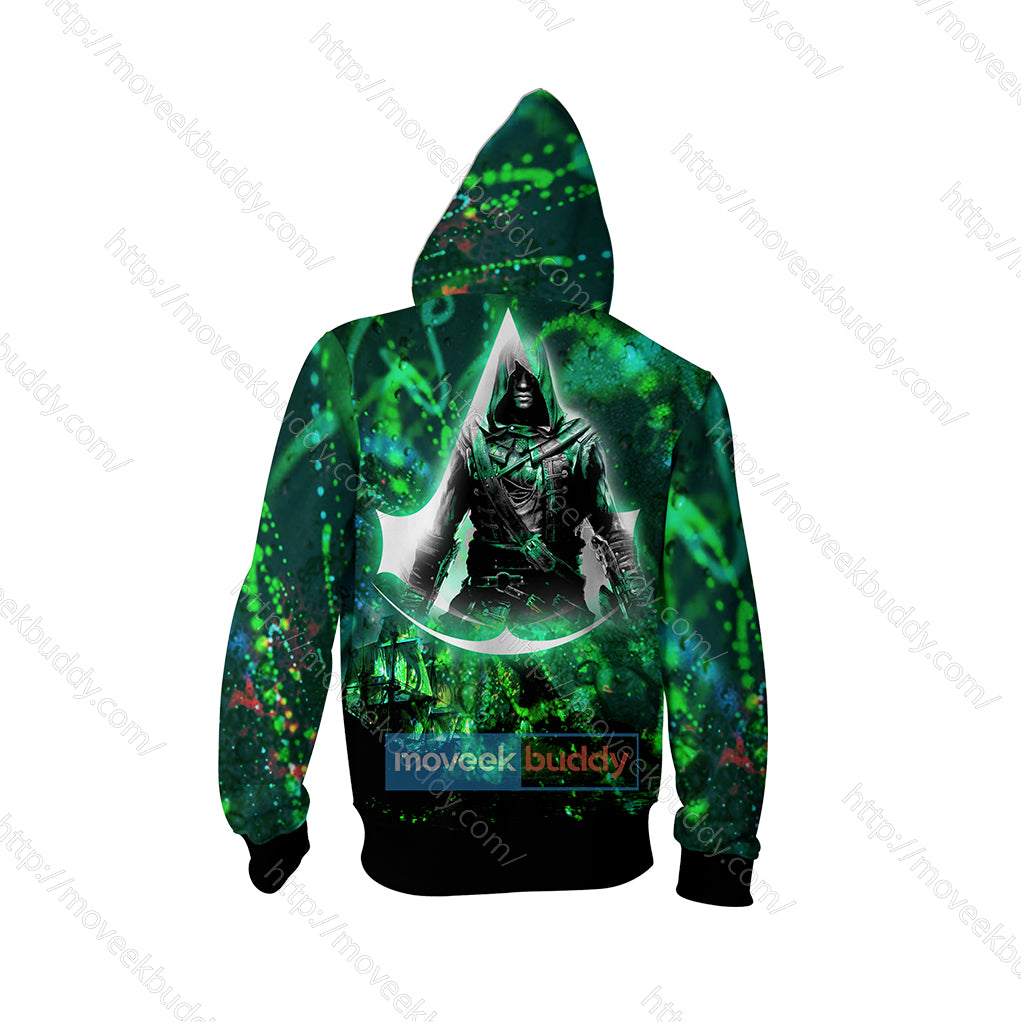 Assassin's Creed IV Black Flag Edward Cosplay Zip Up Hoodie Jacket