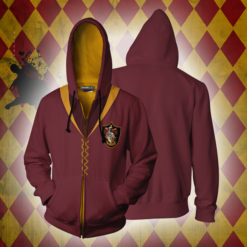 The Gryffindor Quidditch Team Harry Potter Zip Up Hoodie S