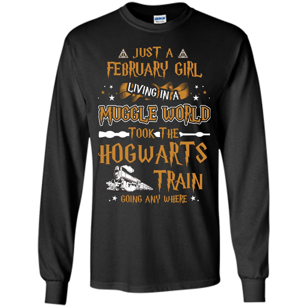 Harry Potter T-shirt Just A February Girl Living In A Muggle World Black S