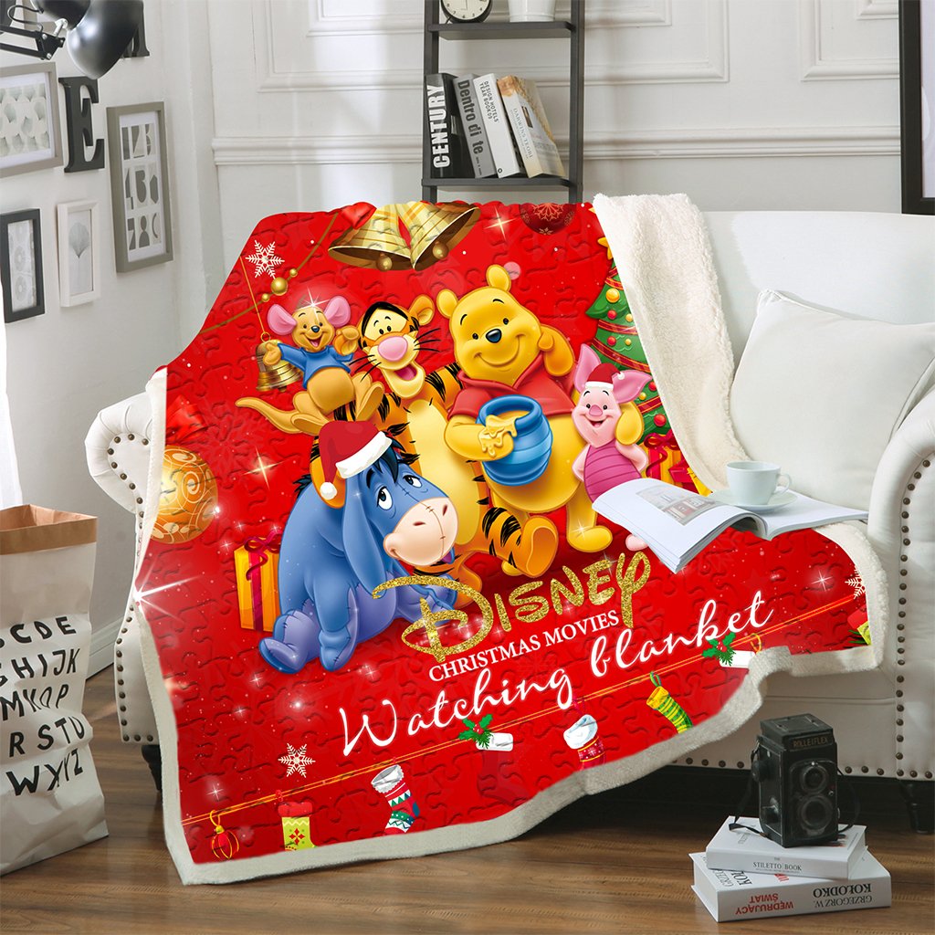 Disney Christmas Movies Watching Blanket 3D Throw Blanket 130cm x 150cm Winnie The Pooh