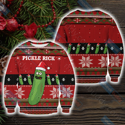 Pickle Rick X-mas 3D Sweater S