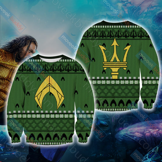 Aquaman Knitting Style 3D Sweater S