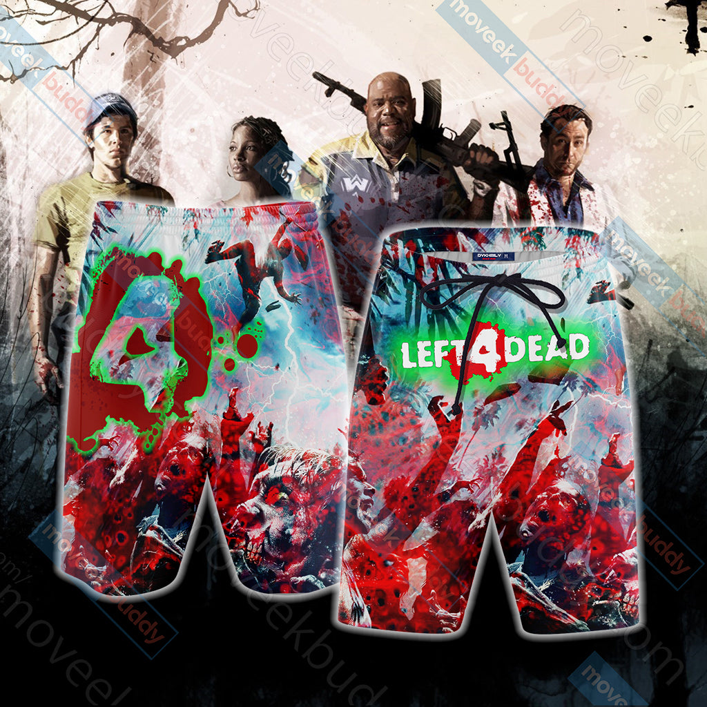 Left 4 Dead Symbol 3D Beach Shorts S