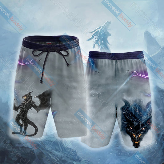 The Elder Scrolls V: Skyrim - Dragon Alduin Beach Shorts S