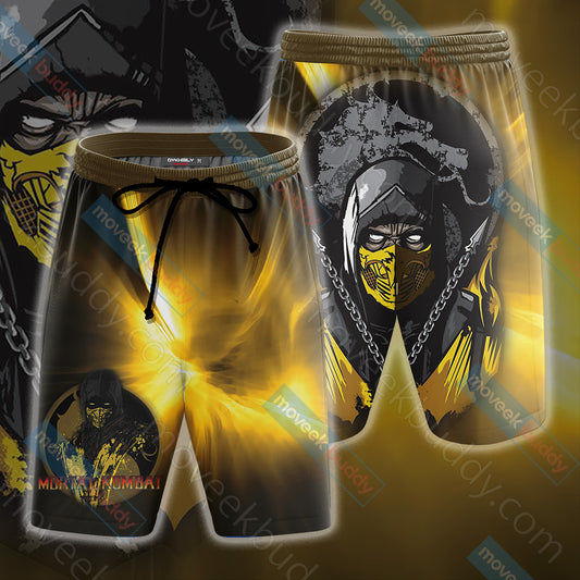 Mortal Kombat Scorpion New Look 3D Beach Shorts S