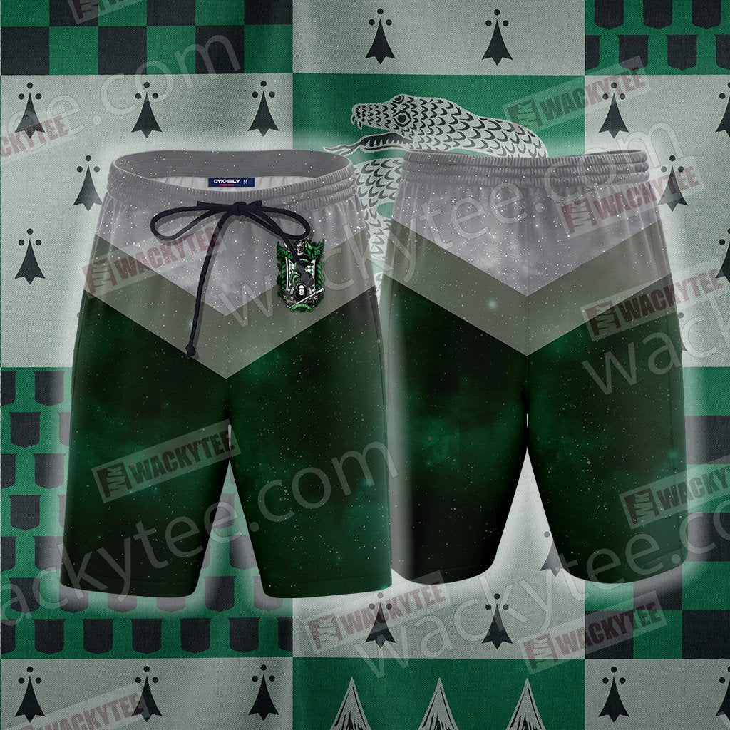 Slytherin Edition Harry Potter New Unisex 3D T-shirt Beach Shorts S