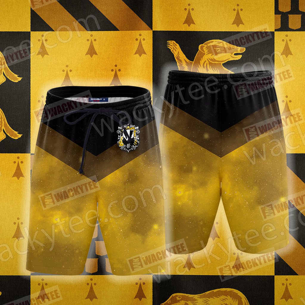 Hufflepuff Edition Harry Potter New Unisex 3D T-shirt Beach Shorts S