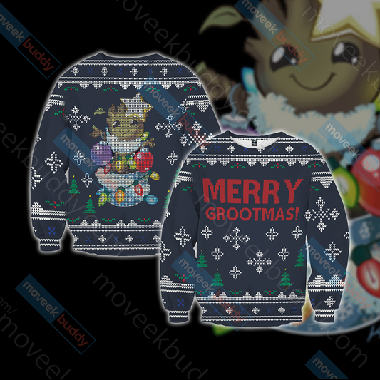 Guardian Of The Galaxy - Groot Merry Grootmas Christmas 3D Sweater S