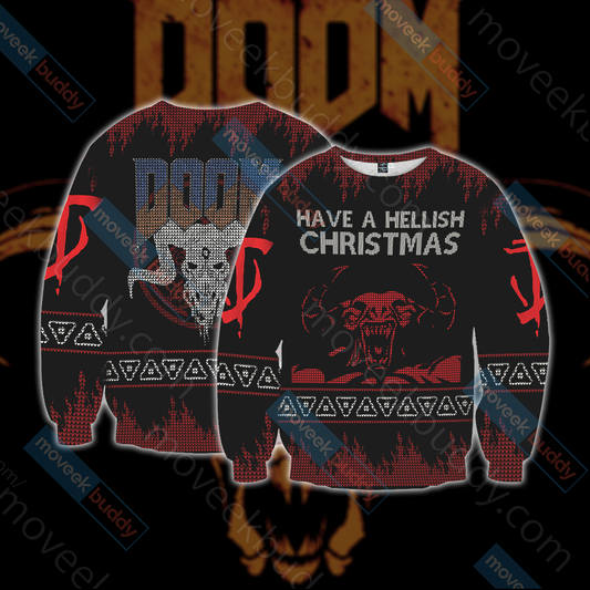 Doom Knitting Style Unisex 3D Sweater S