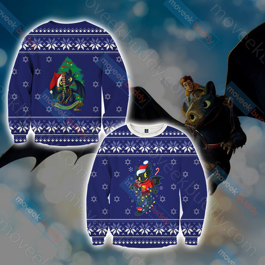How To Train Your Dragon Christmas Style Unisex 3D Sweater S