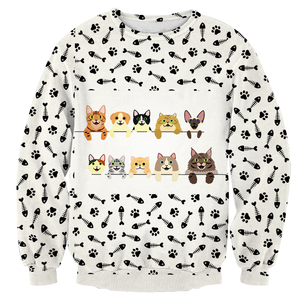 Cats And Their Backs Unisex 3D Sweater