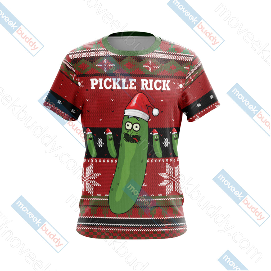 Pickle Rick X-mas Unisex 3D T-shirt