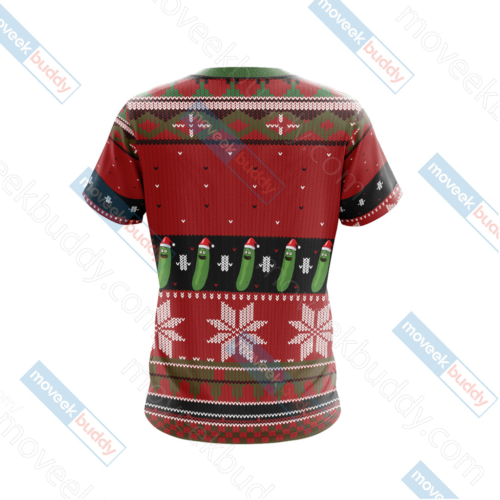 Pickle Rick X-mas Unisex 3D T-shirt