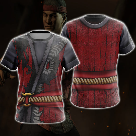 Mortal Kombat Liu Kang Cosplay Unisex 3D T-shirt Zip Hoodie T-shirt S