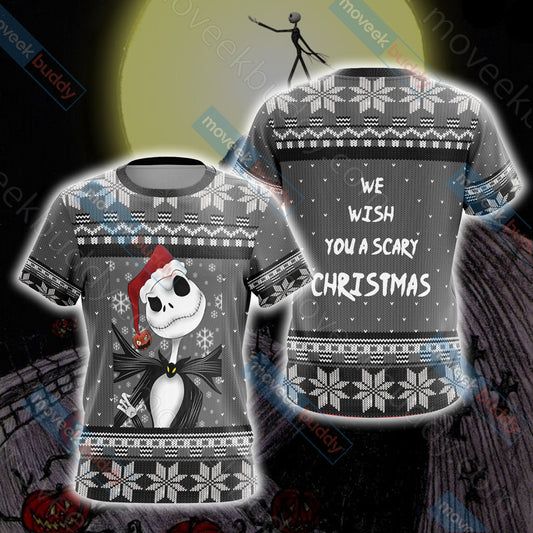 Nightmare Before Christmas - We wish you a scary christmas Unisex 3D T-shirt T-shirt S
