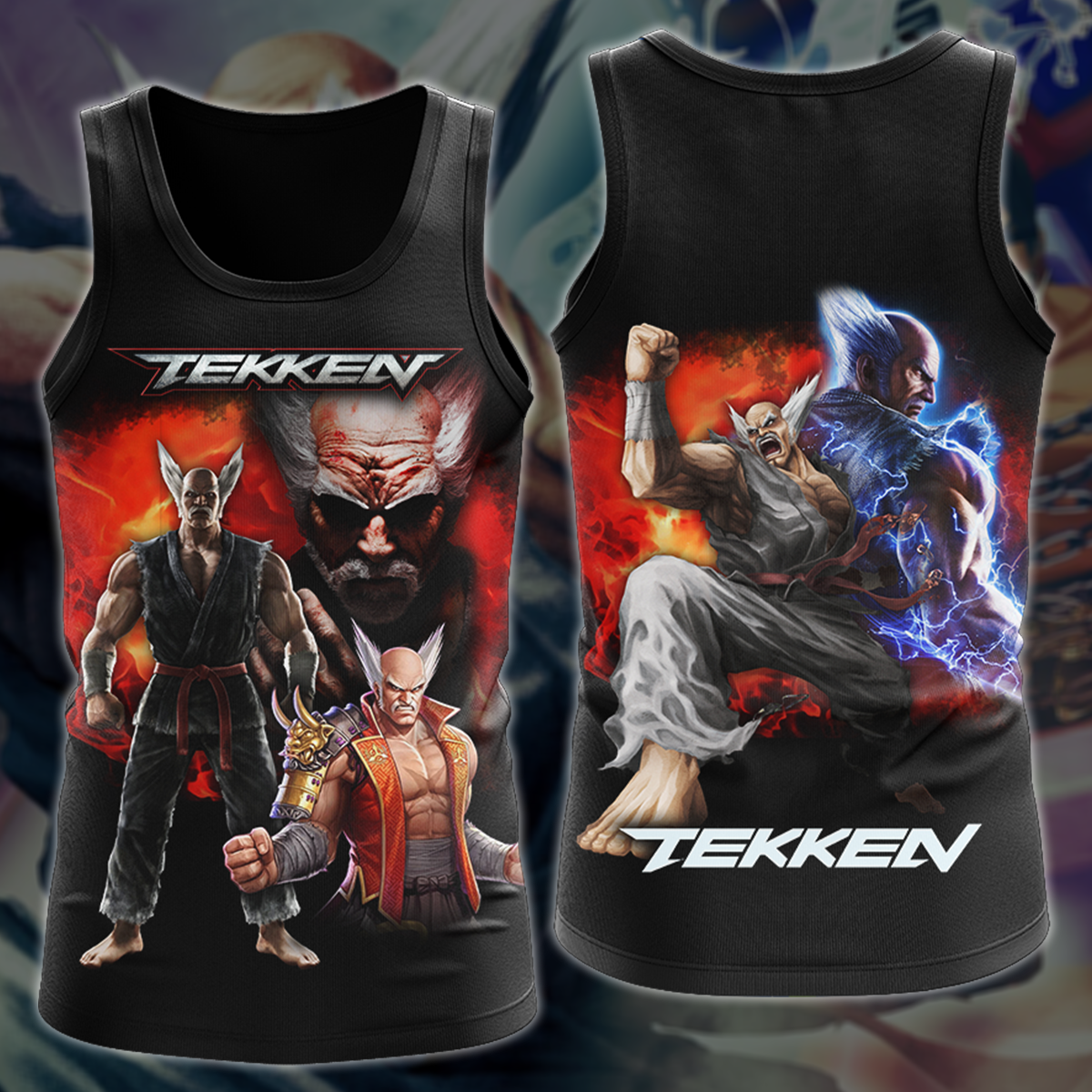 Tekken Heihachi Mishima Video Game 3D All Over Print T-shirt Tank Top Zip Hoodie Pullover Hoodie Hawaiian Shirt Beach Shorts Jogger Tank Top S