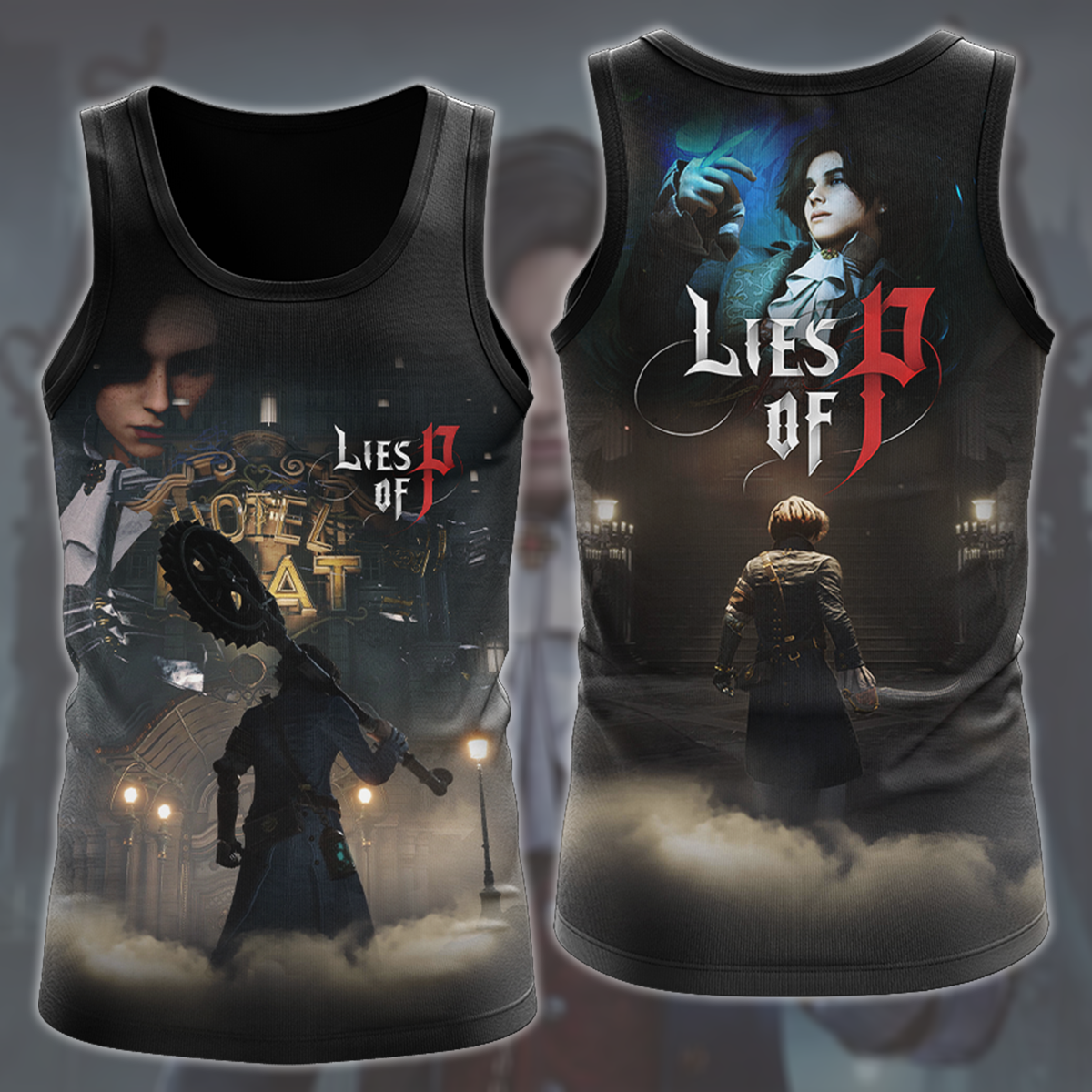 Lies of P Video Game All Over Printed T-shirt Tank Top Zip Hoodie Pullover Hoodie Hawaiian Shirt Beach Shorts Joggers Tank Top S