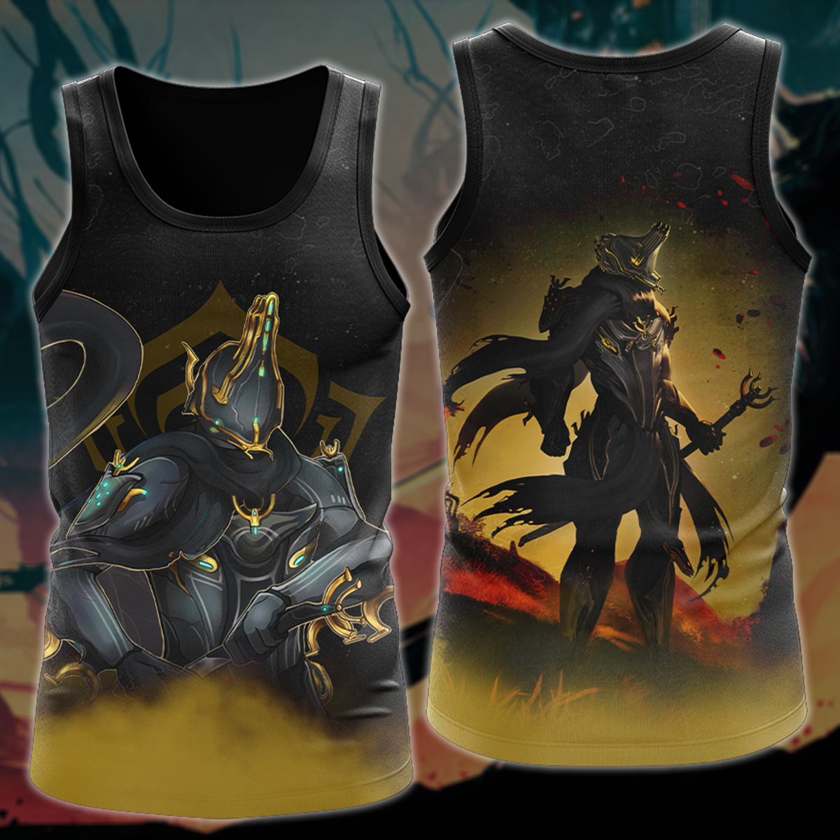Warframe Video Game All Over Printed T-shirt Tank Top Zip Hoodie Pullover Hoodie Hawaiian Shirt Beach Shorts Joggers Tank Top S