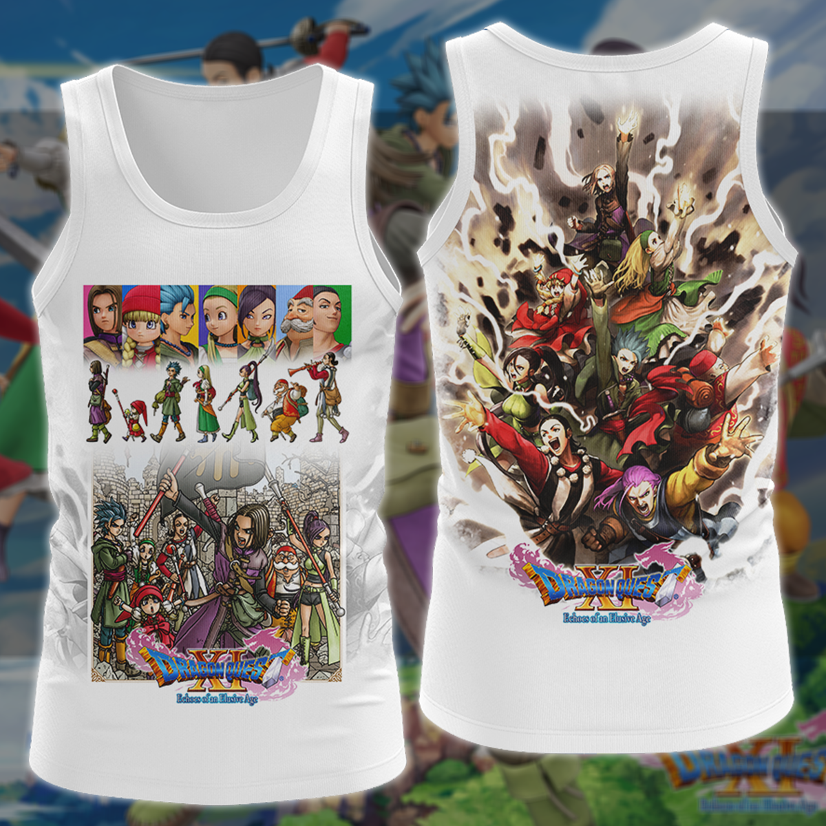 Dragon Quest XI Video Game 3D All Over Printed T-shirt Tank Top Zip Hoodie Pullover Hoodie Hawaiian Shirt Beach Shorts Jogger Tank Top S