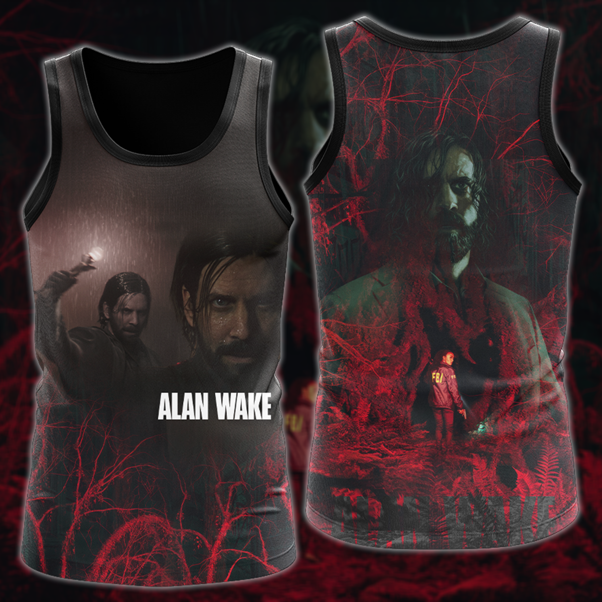 Alan Wake 2 Video Game All Over Printed T-shirt Tank Top Zip Hoodie Pullover Hoodie Hawaiian Shirt Beach Shorts Joggers Tank Top S