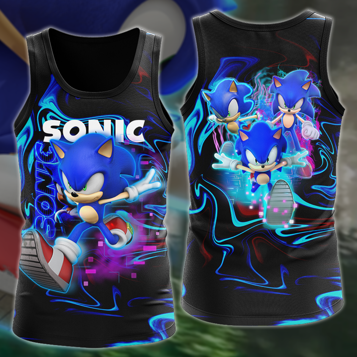 Sonic Video Game 3D All Over Print T-shirt Tank Top Zip Hoodie Pullover Hoodie Hawaiian Shirt Beach Shorts Jogger Tank Top S