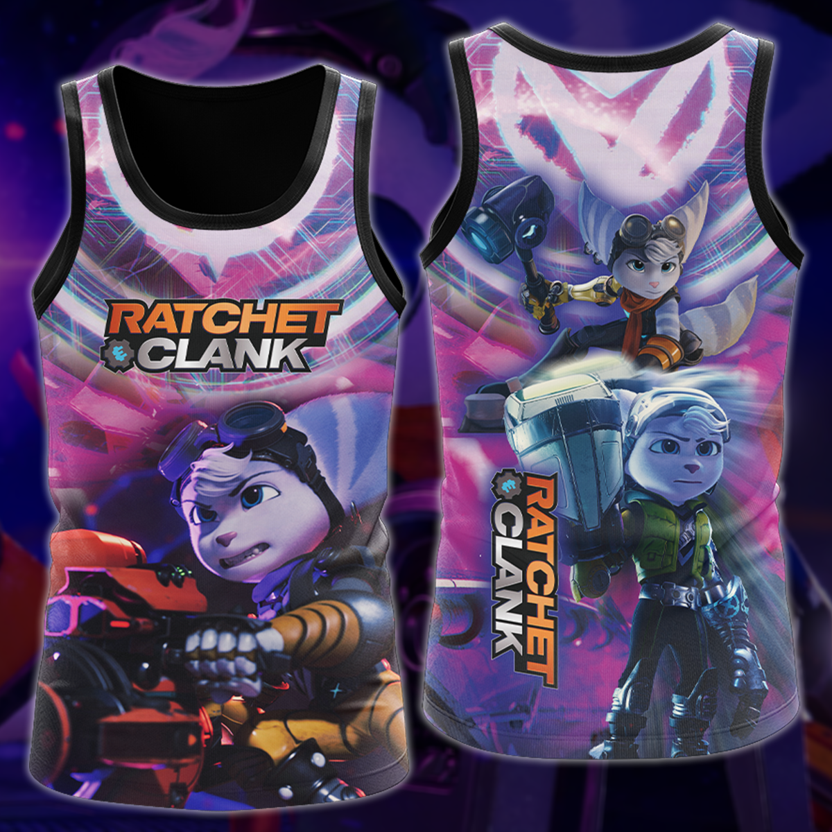 Ratchet & Clank Video Game All Over Printed T-shirt Tank Top Zip Hoodie Pullover Hoodie Hawaiian Shirt Beach Shorts Joggers Tank Top S