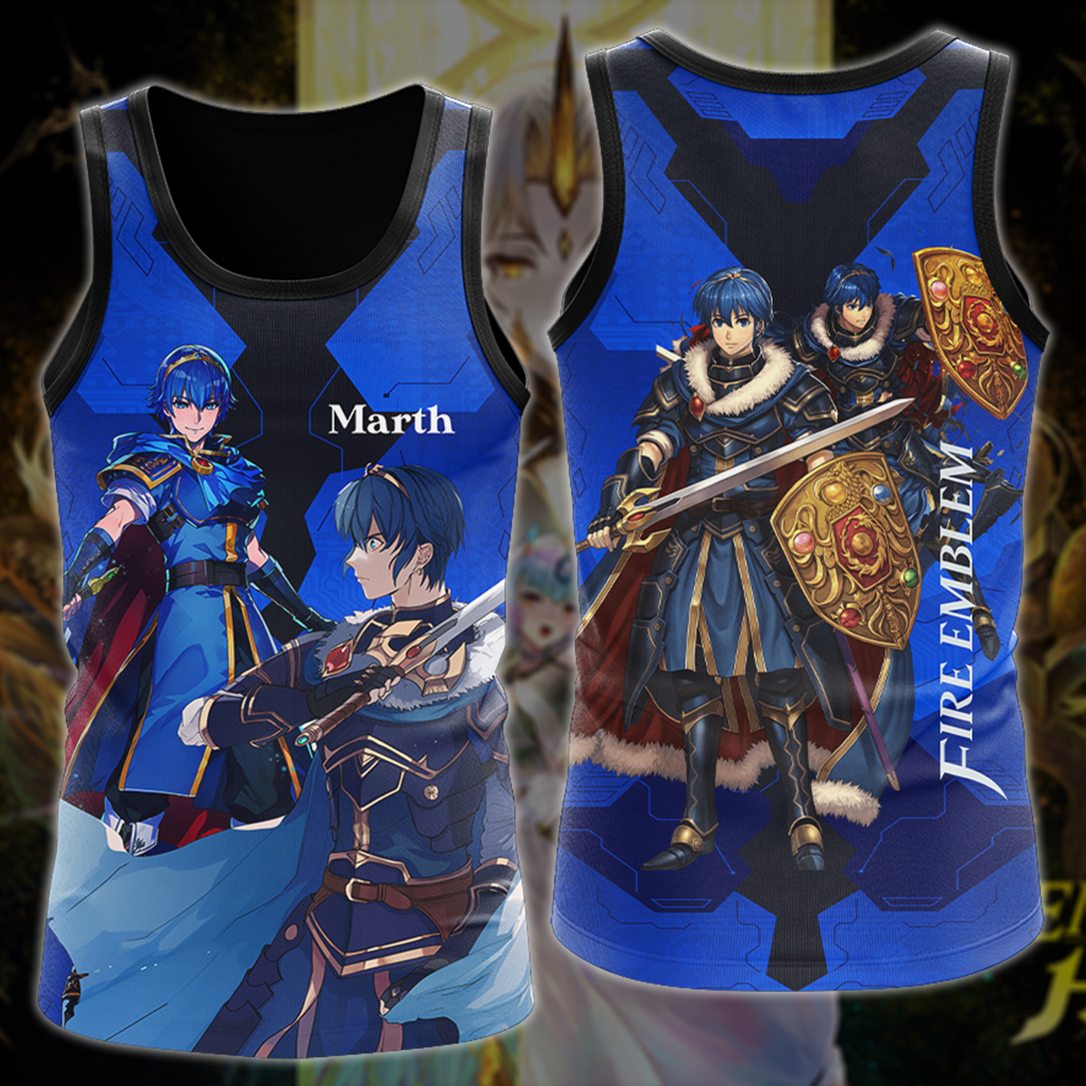 Fire Emblem Marth Video Game 3D All Over Printed T-shirt Tank Top Zip Hoodie Pullover Hoodie Hawaiian Shirt Beach Shorts Jogger Tank Top S