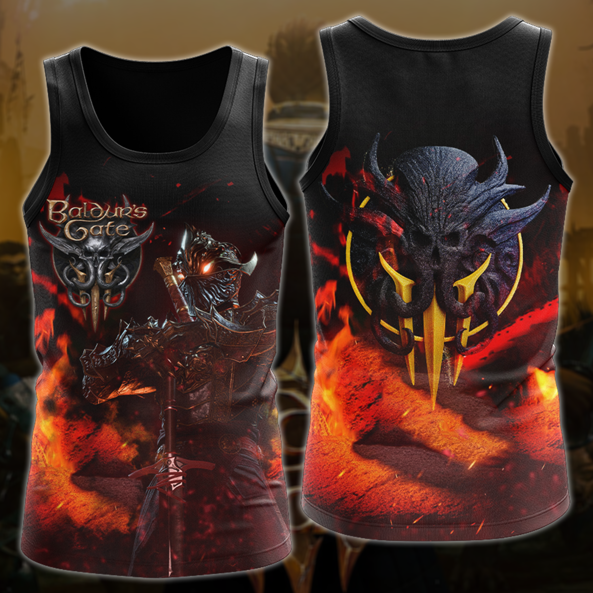 Baldur's Gate 3 Video Game All Over Printed T-shirt Tank Top Zip Hoodie Pullover Hoodie Hawaiian Shirt Beach Shorts Joggers Tank Top S