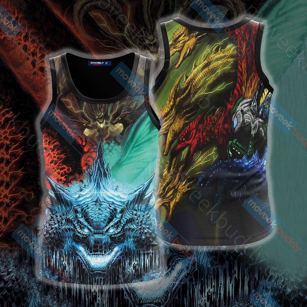 Godzilla King Of The Monsters New Unisex 3D T-shirt Tank Top S