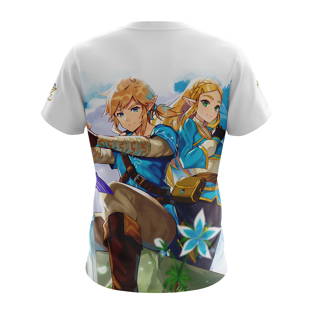 Link and Zelda The Legend of Zelda All Over Print T-shirt Tank Top Zip Hoodie Pullover Hoodie
