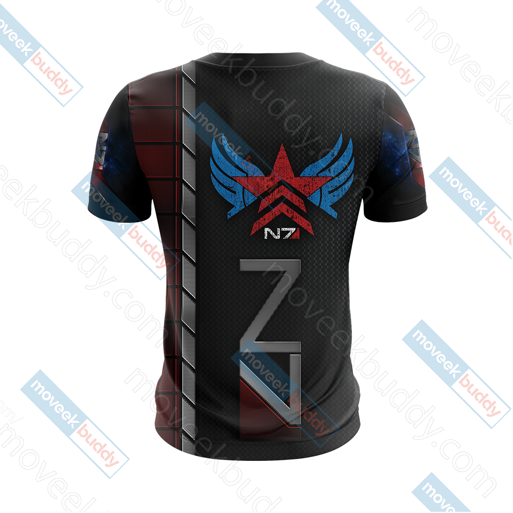 Mass Effect - Paragon Renegade N7 Unisex 3D T-shirt
