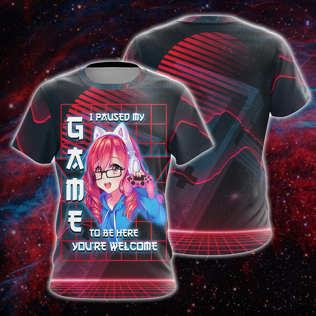 I Paused My Game To Be Here Unisex 3D T-shirt Zip Hoodie T-shirt S