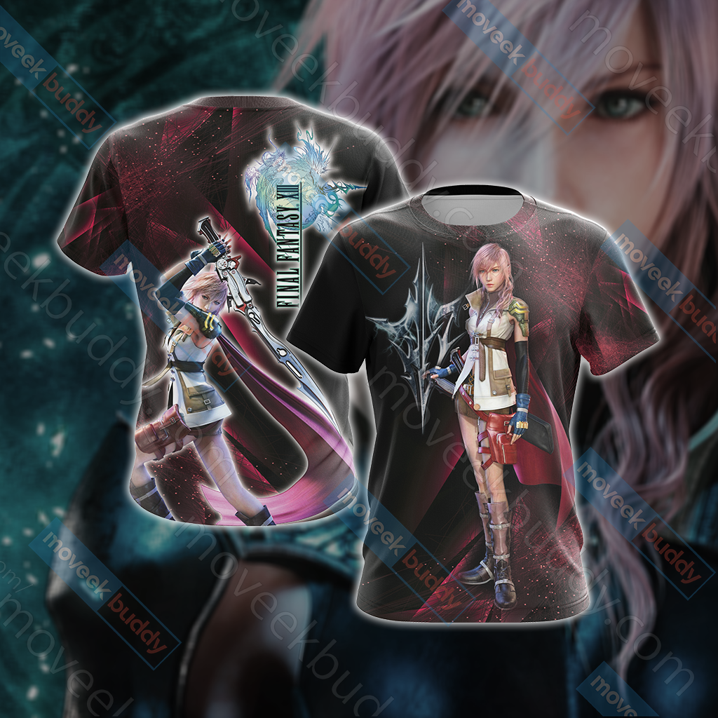 Final Fantasy XIII - Lightning Unisex 3D T-shirt Zip Hoodie T-shirt S