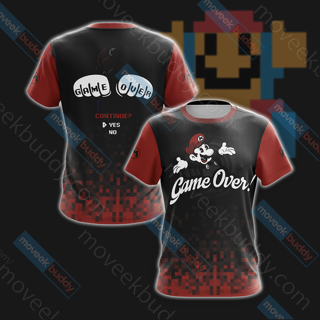 Mario Game Over Unisex 3D T-shirt