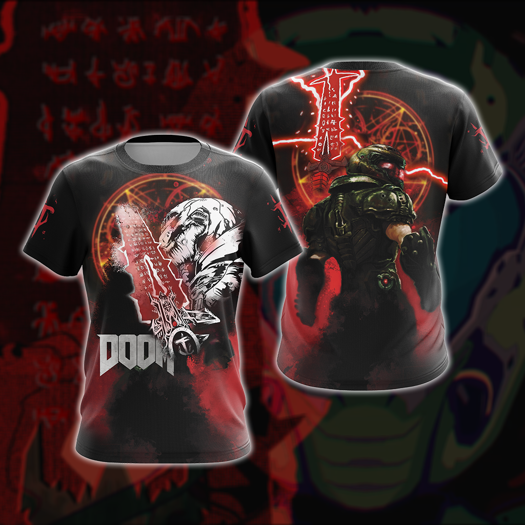 Doom Video Game Unisex 3D T-shirt Zip Hoodie T-shirt S