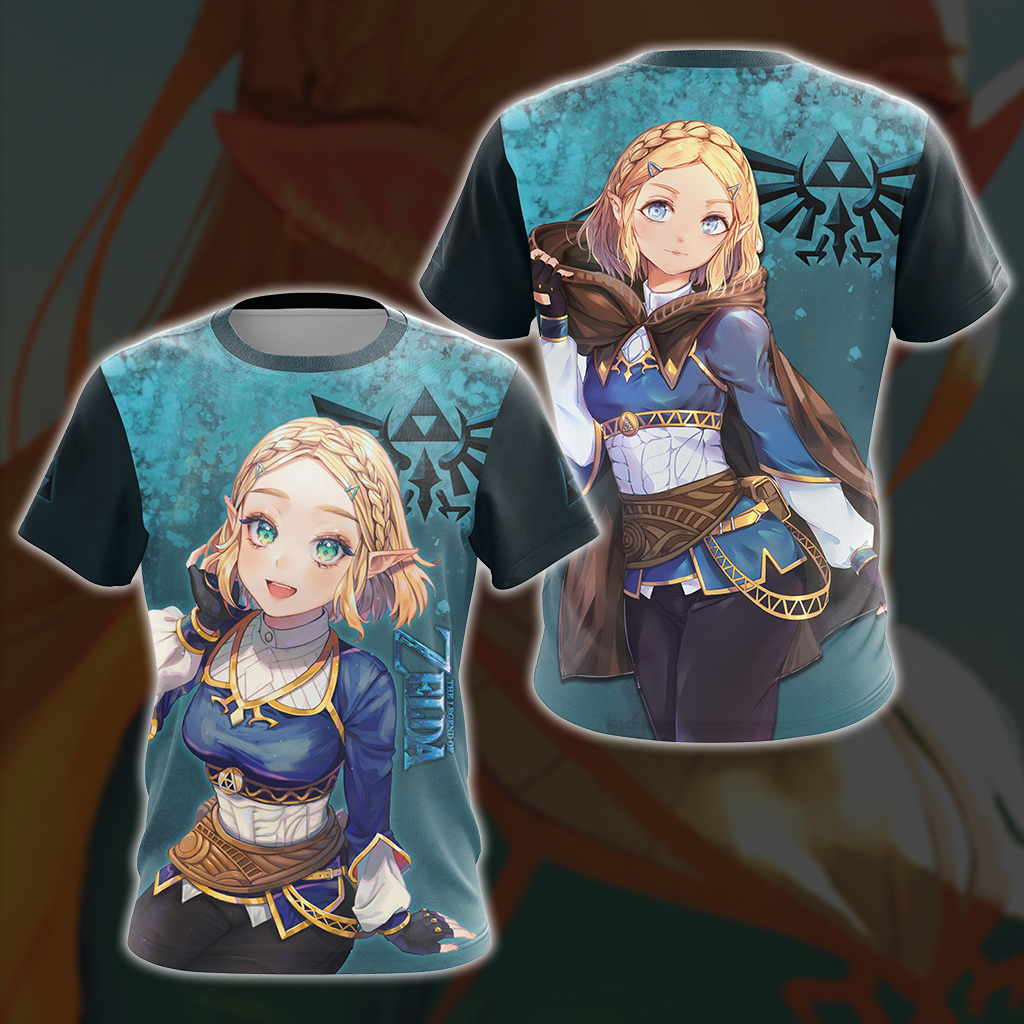 Princess Zelda The Legend of Zelda All Over Print T-shirt Zip Hoodie Pullover Hoodie T-shirt S