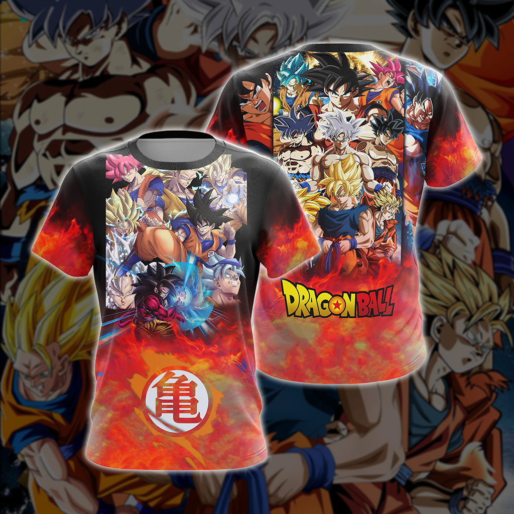 Dragon Ball: All Of Goku's Forms Unisex 3D T-shirt Zip Hoodie Pullover Hoodie T-shirt S