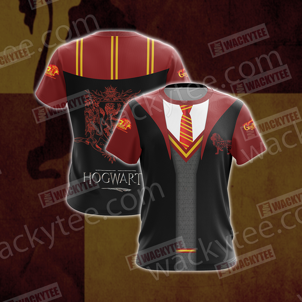 Harry Potter Hogwarts Uniform Gryffindor House Unisex 3D T-shirt