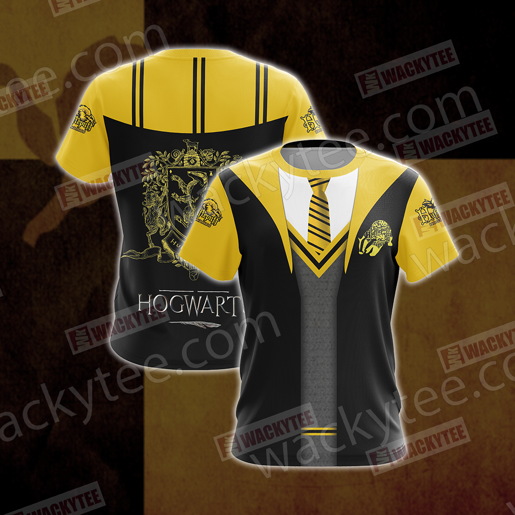Harry Potter Hogwarts Uniform Hufflepuff House Unisex 3D T-shirt