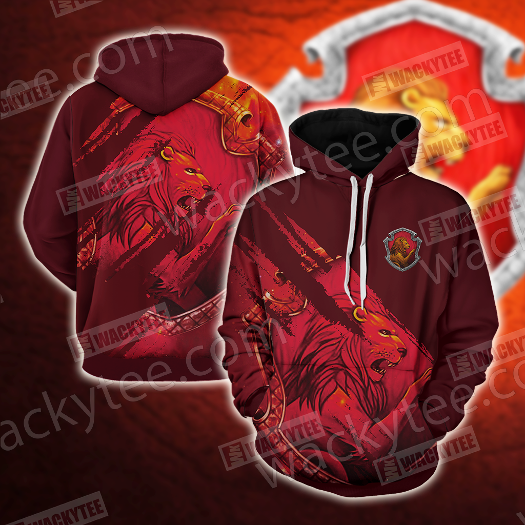 Harry Potter - Brave Like A Gryffindor Wacky Style Unisex 3D T-shirt Hoodie S