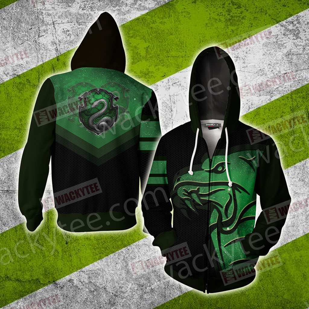 Hogwarts Castle Harry Potter - Cunning Like A Slytherin Wacky Style Unisex 3D T-shirt Zip Hoodie S