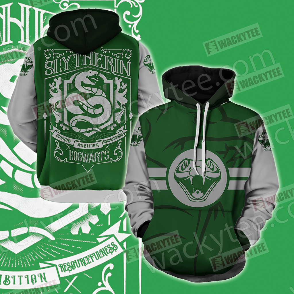 Harry Potter Cunning Like A Slytherin Wacky Style Unisex 3D T-shirt Hoodie S