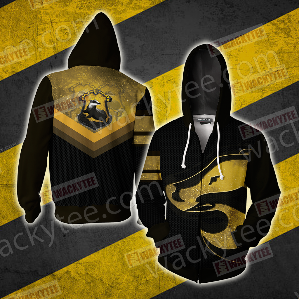 Hogwarts Castle Harry Potter - Loyal Like A Hufflepuff Wacky Style Unisex 3D T-shirt Zip Hoodie S
