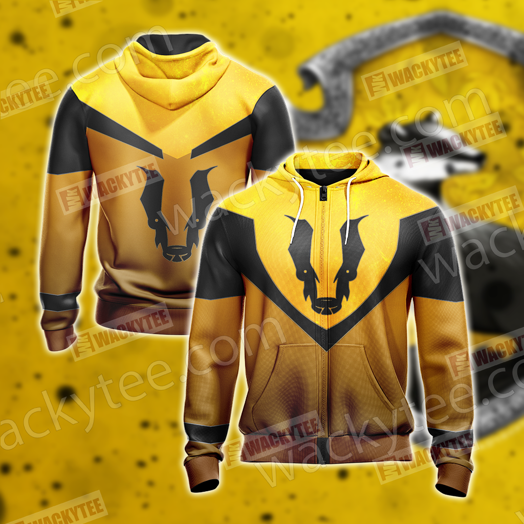 Harry Potter - Hufflepuff House Sporty Style New Unisex 3D T-shirt Zip Hoodie S